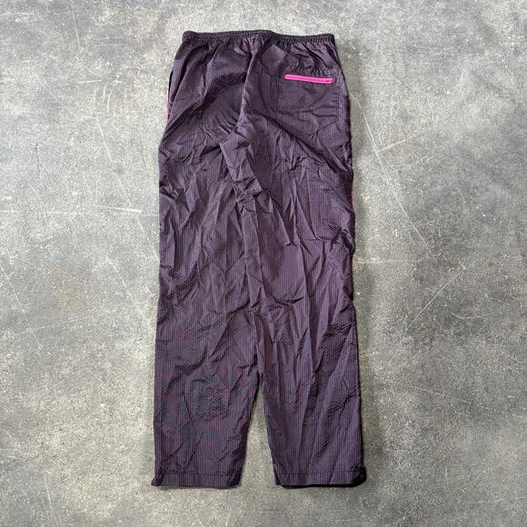 Vintage Puma Windbreaker Pants Womens M Purple Pinstripe Ankle Zip 80s Soccer - Picture 4 of 8